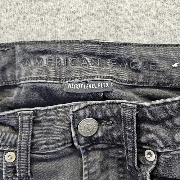 American Eagle Skinny Jeans Mens Size 28x32 Black Next Level Flex Stretch - Picture 5 of 11
